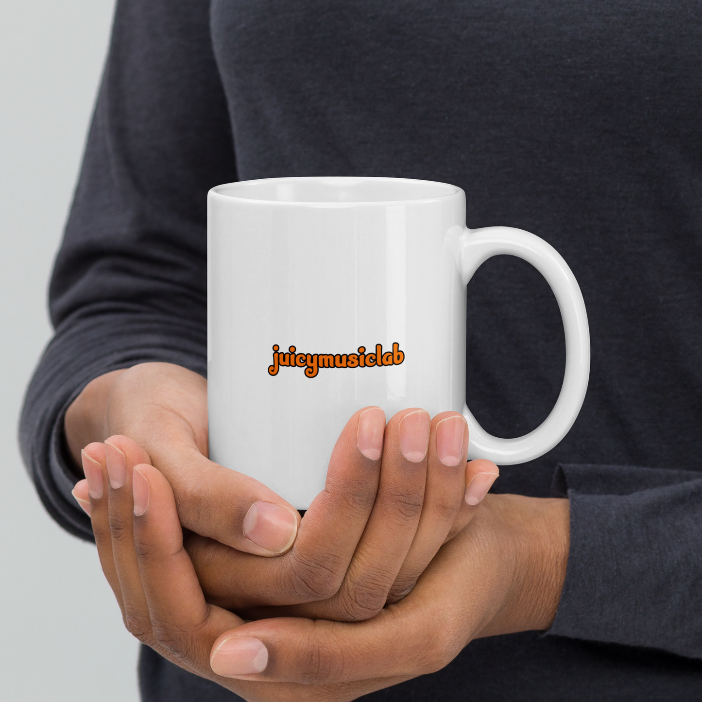 JML logo white glossy mug